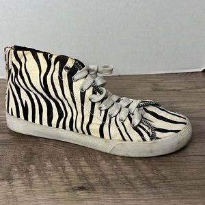 Rebecca Minkhoff Zebra Cow Hair High Top Sneaker